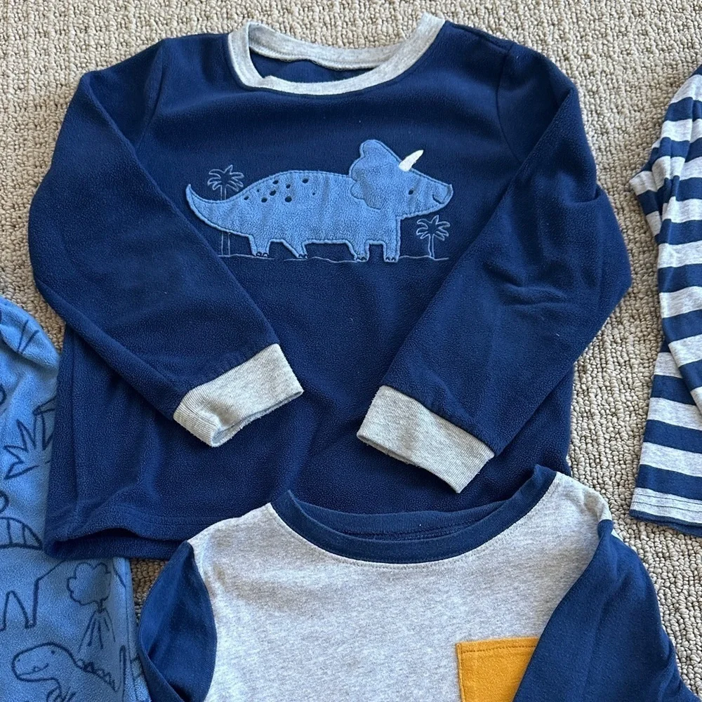 Carter's Blue and Gray Dinosaur4 pcs Pajama Set